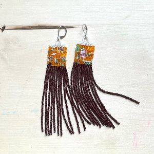 HANDMADE GLASS EARRINGS | Kith One of a Kind Handwoven Bead Earrings in Citrus